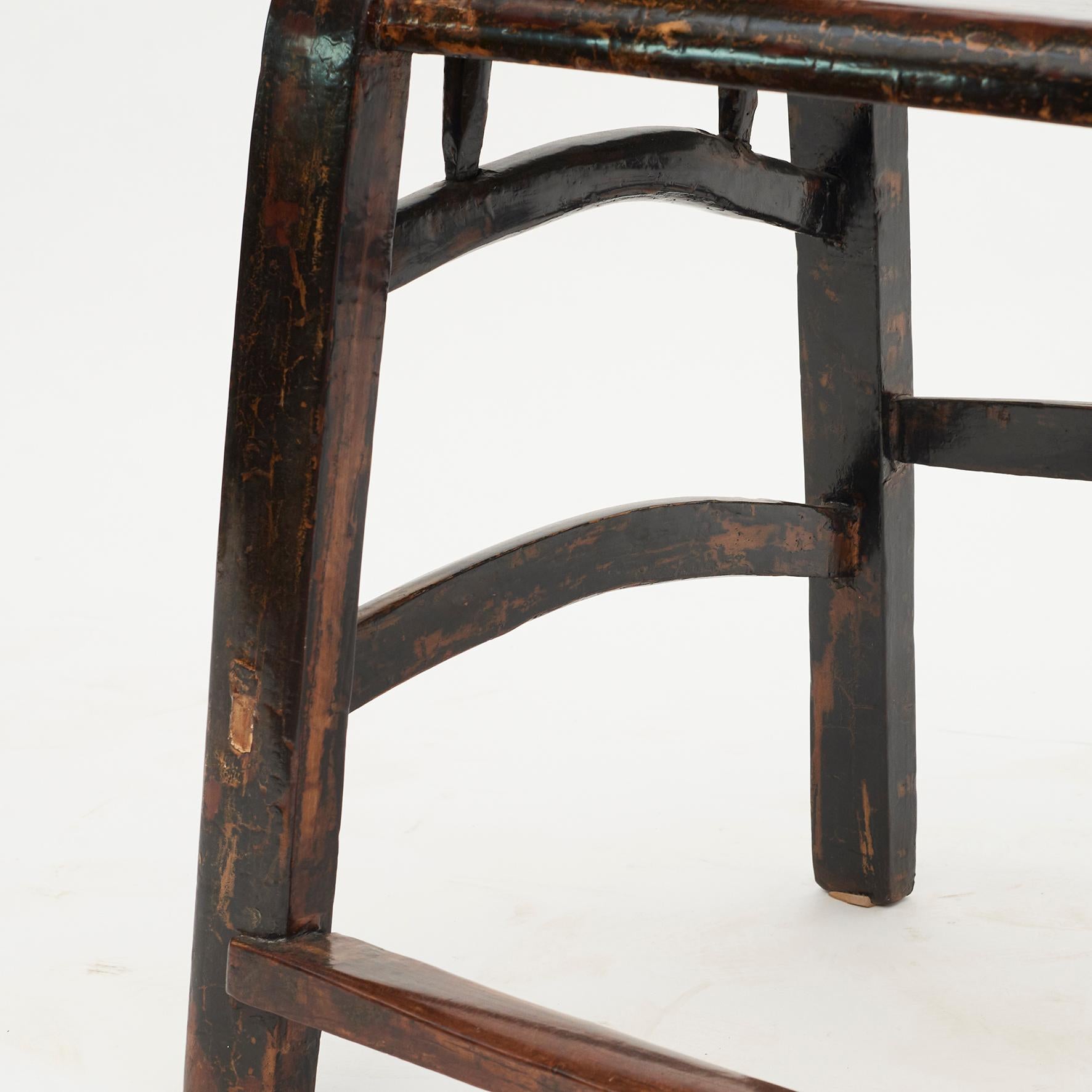 Pair of Early 19th Century Chinese 'Lazy Chairs' in Walnut and Black Lacquer For Sale 9