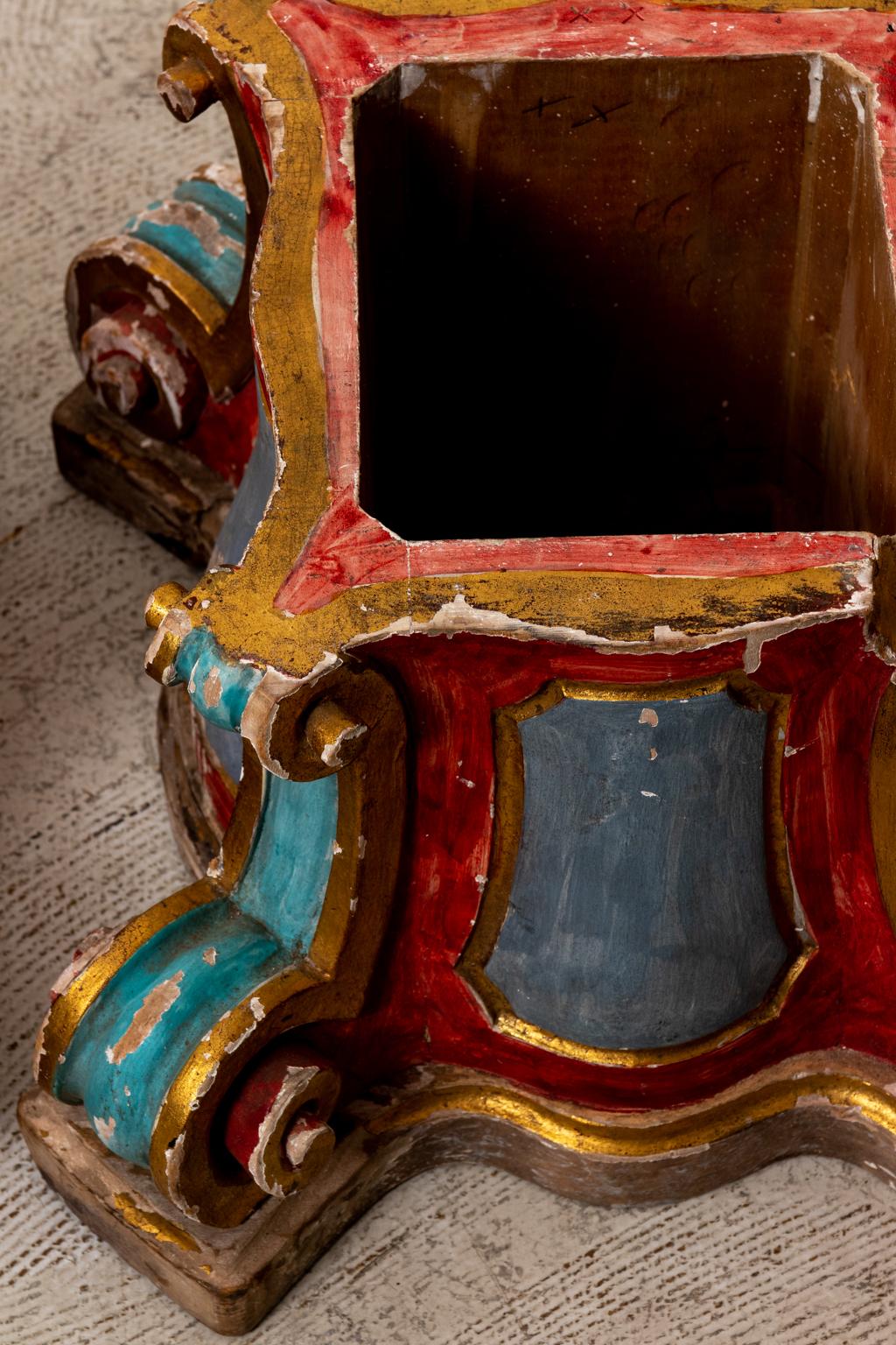 Circa early 19th century Continental capitals with original paint and gilt. Made in Austria. Please note of wear consistent with age and minor losses.