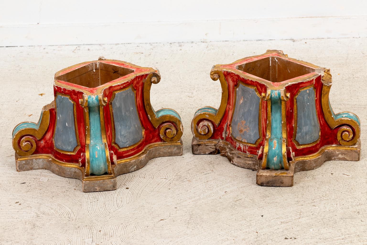 Austrian Pair of Early 19th Century Continental Capitals For Sale