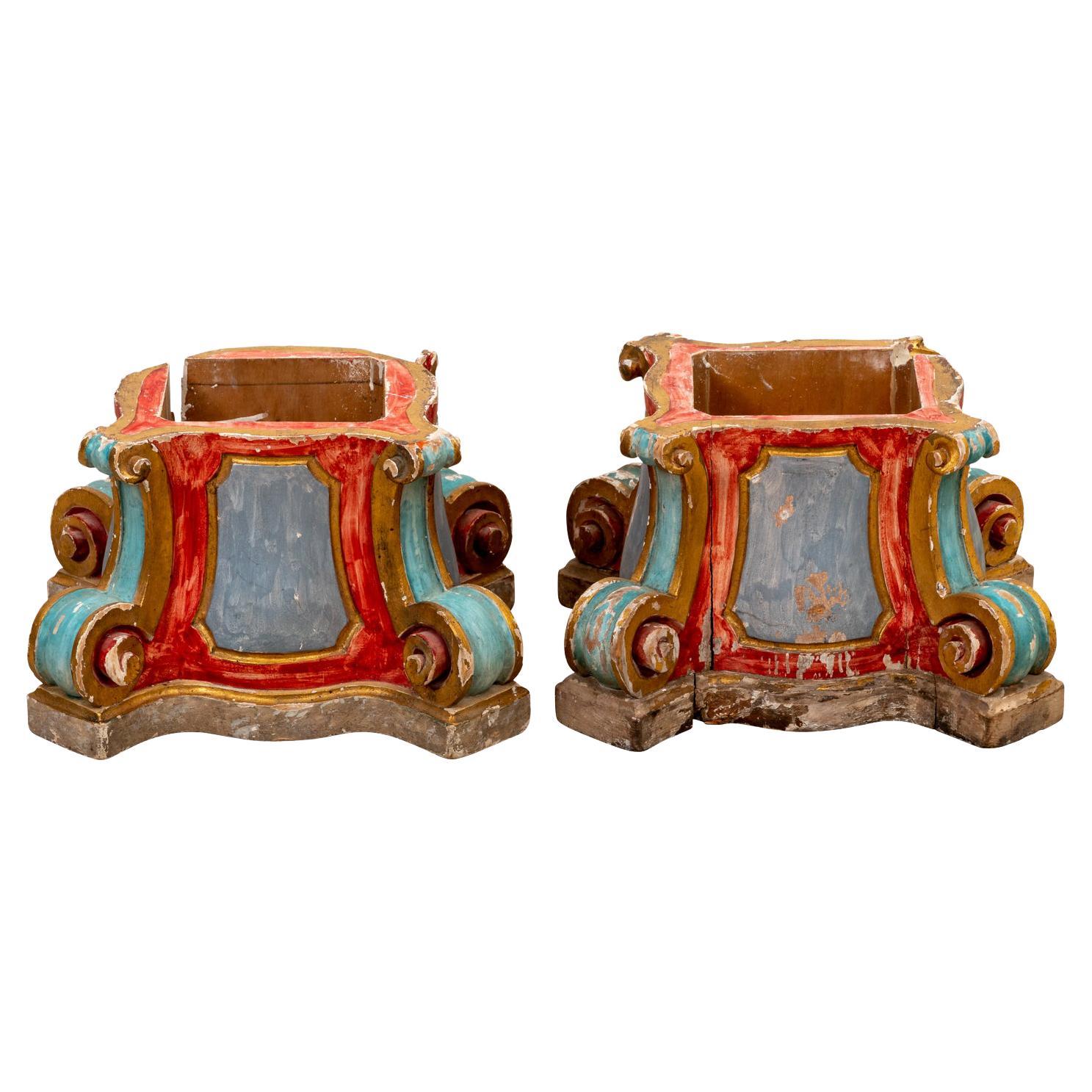 Pair of Early 19th Century Continental Capitals For Sale