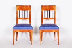 Pair of Early 19th Century Czech Biedermeier Chairs, Czechia, Cherry Tree, 1820s