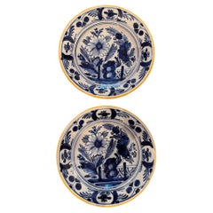 Pareja de platos de Delft de principios del siglo XIX