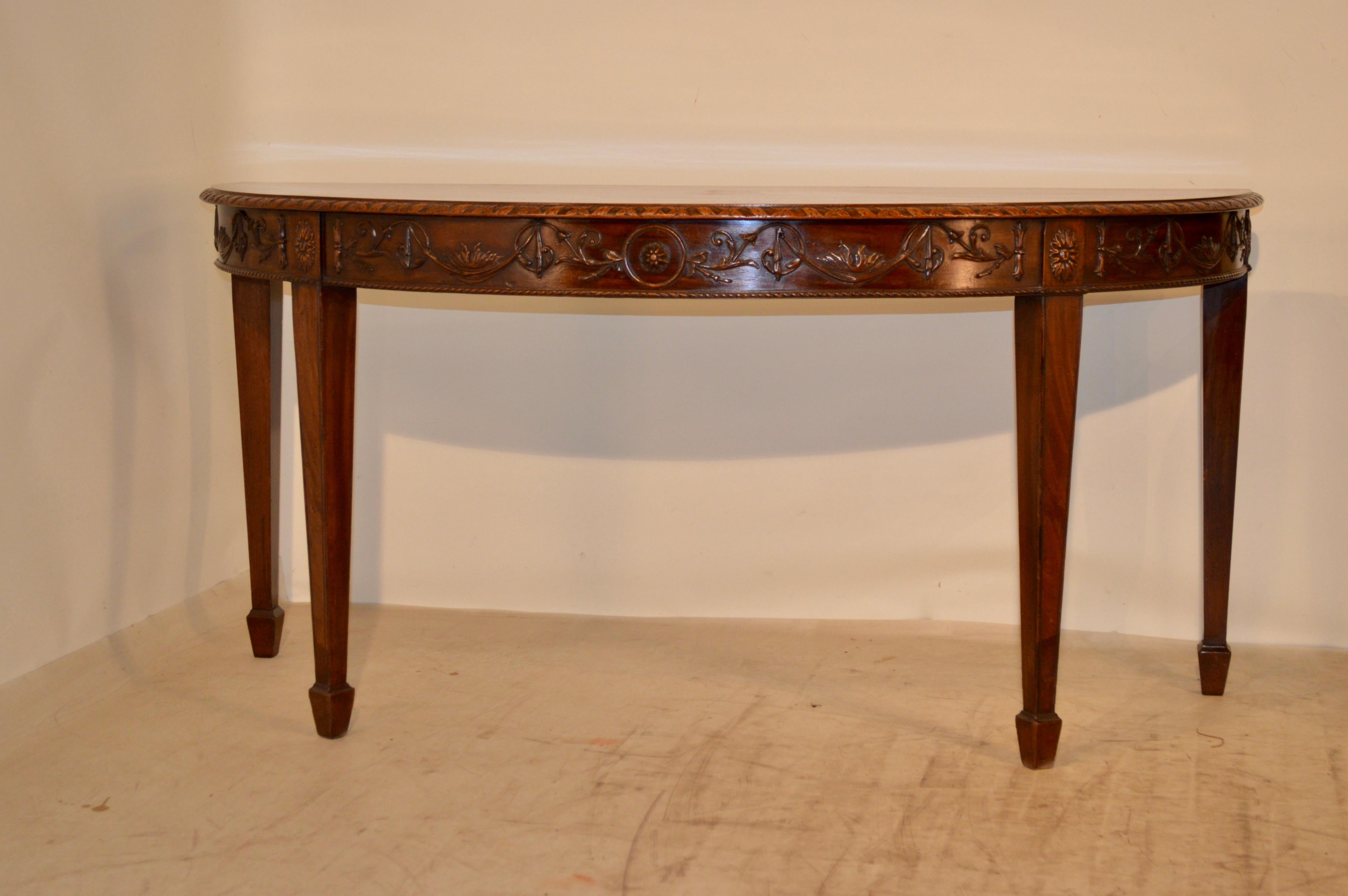 Pair of Early 19th Century Demilune Tables For Sale 4