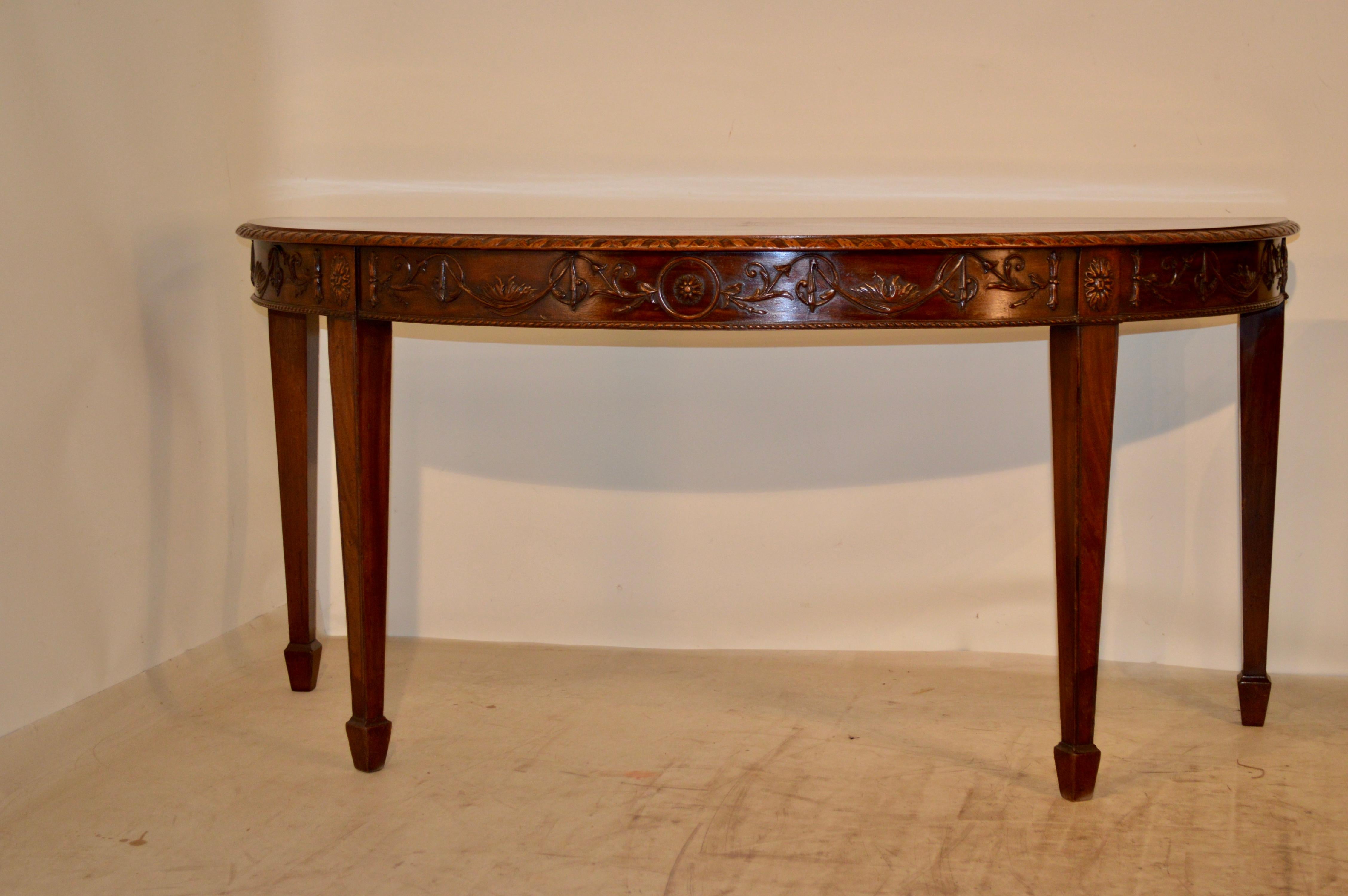 Pair of Early 19th Century Demilune Tables For Sale 5