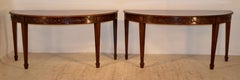 Pair of Early 19th Century English Mahogany Demilune Tables