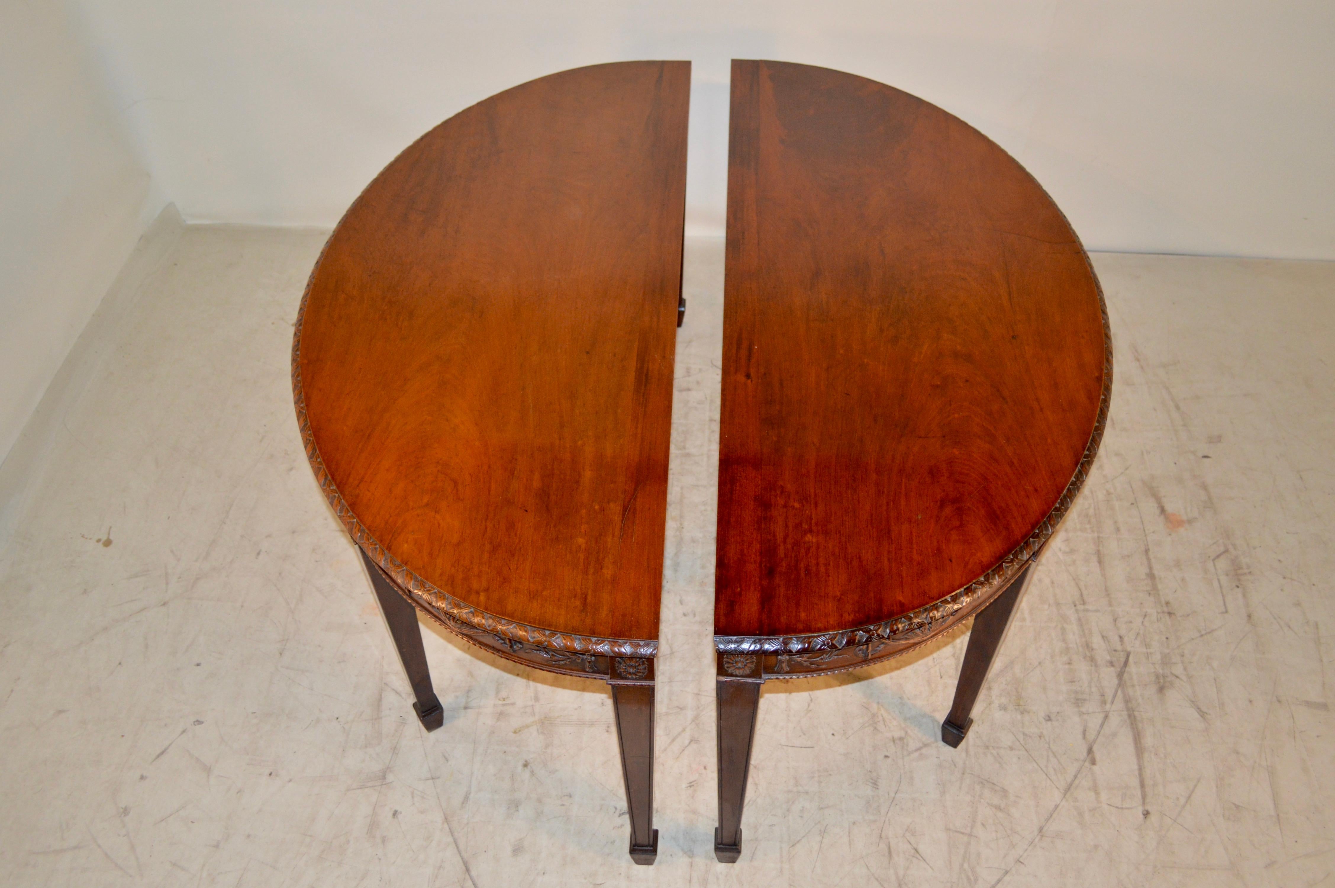 Pair of Early 19th Century Demilune Tables In Good Condition For Sale In High Point, NC