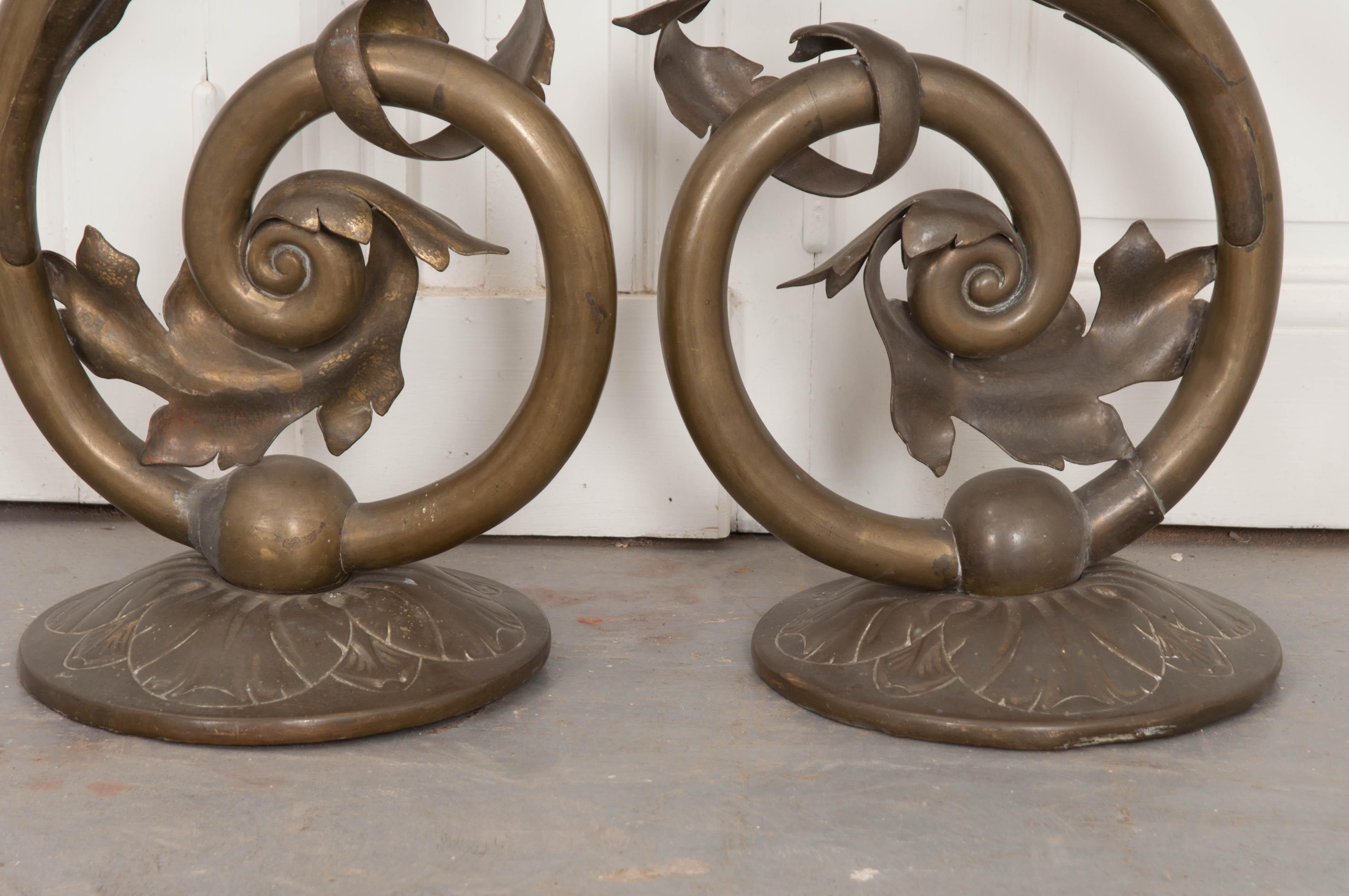 Pair of Early 19th Century Dutch Brass Wall Sconces For Sale 6