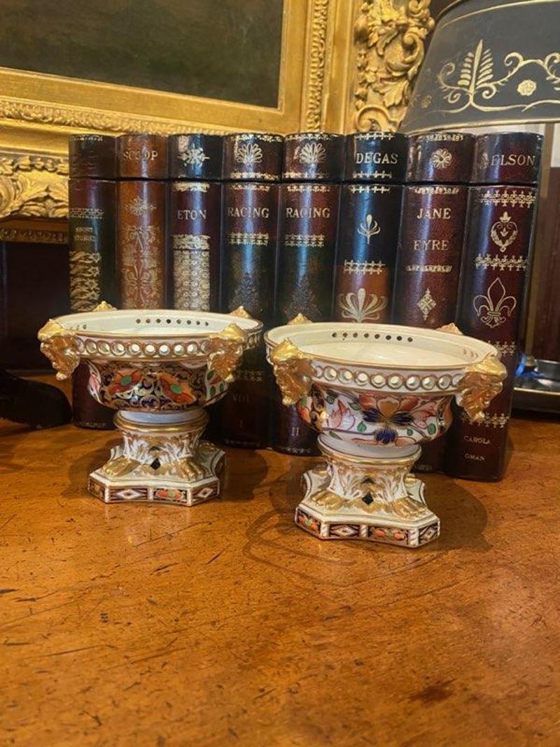 Pair of Early 19th Century English Bloor Derby Porcelain Pastille Burners 1