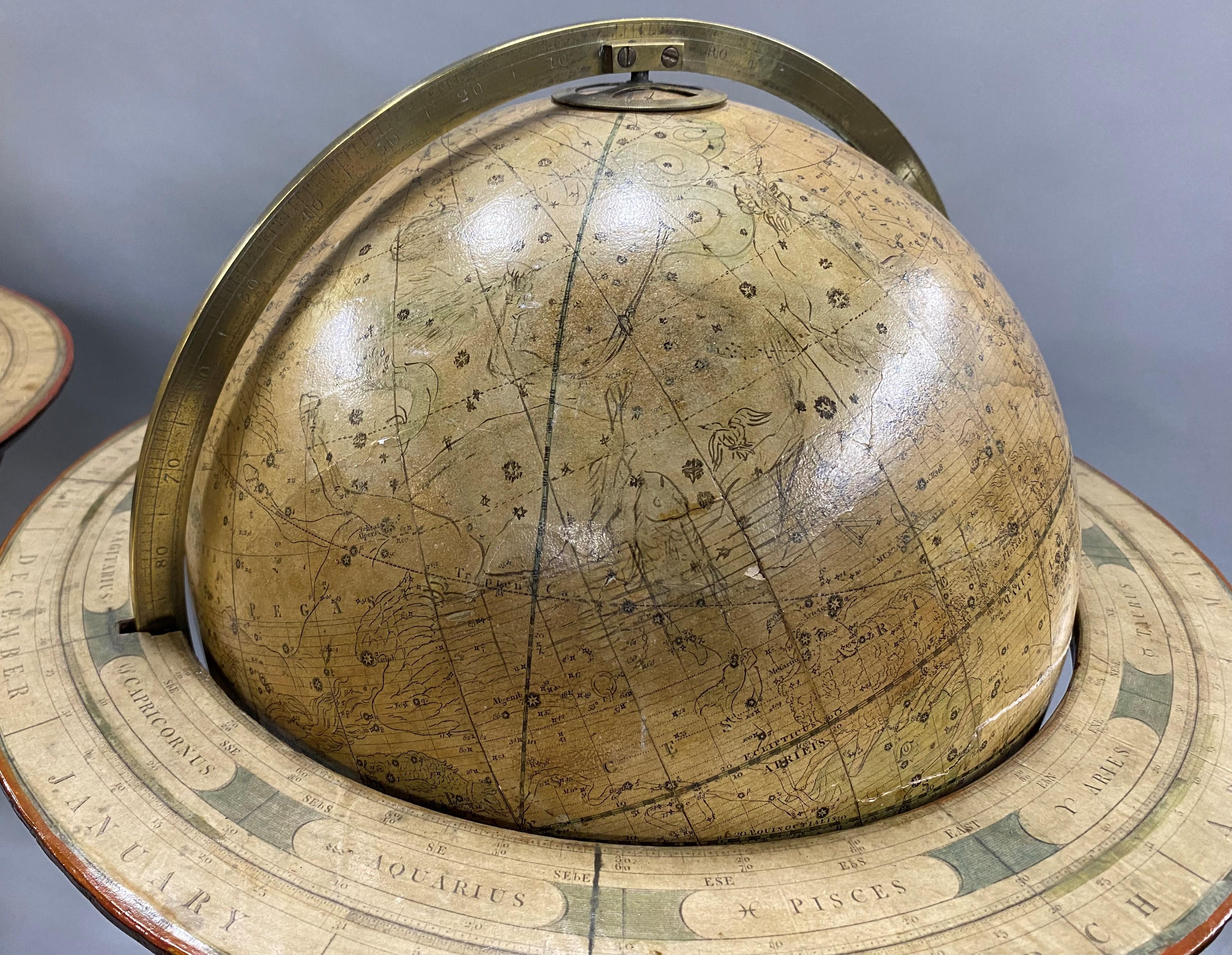 Pair of Early 19th Century English Cary Terrestrial/Celestial Table Model Globes For Sale 9