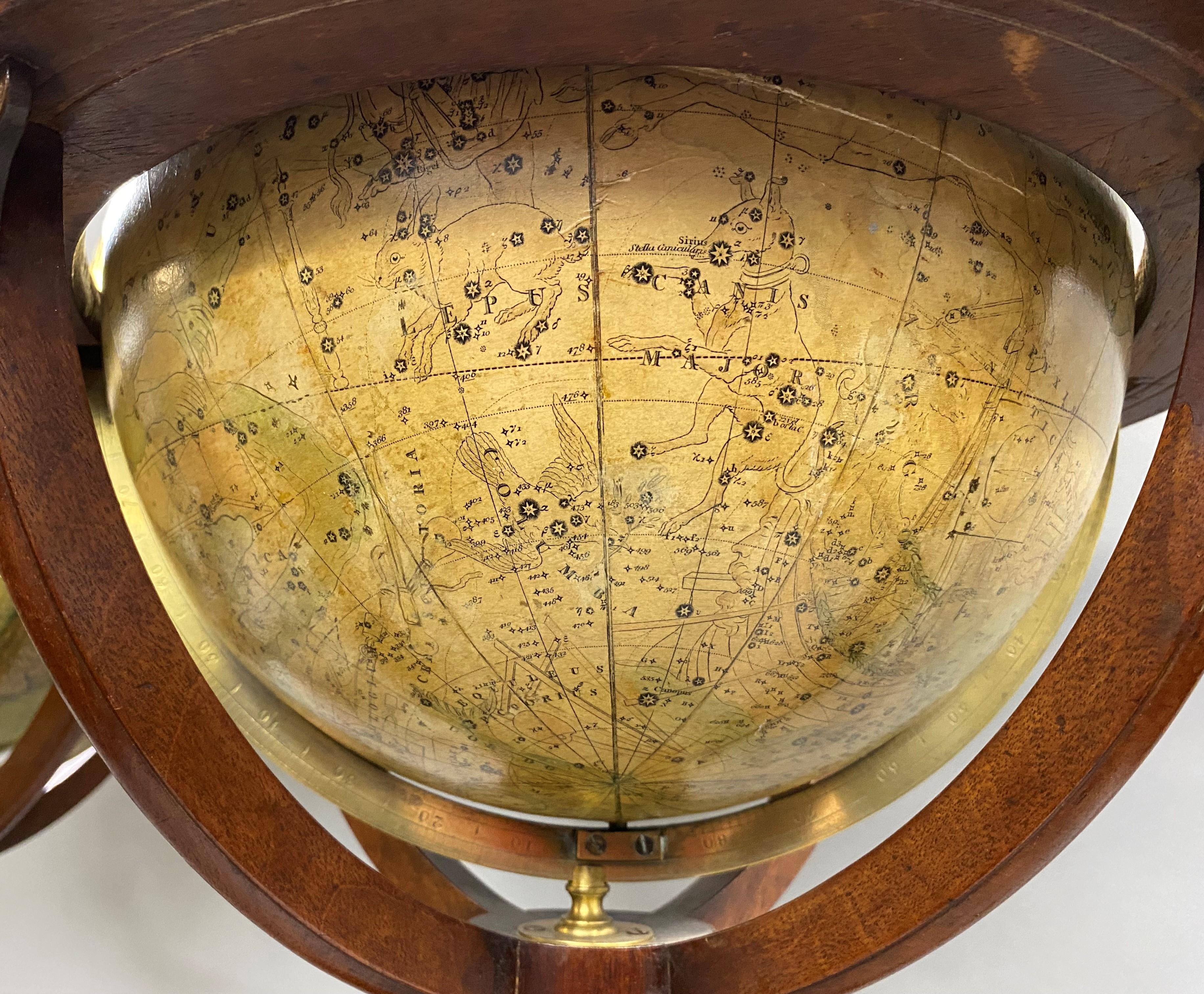 Pair of Early 19th Century English Cary Terrestrial/Celestial Table Model Globes For Sale 10