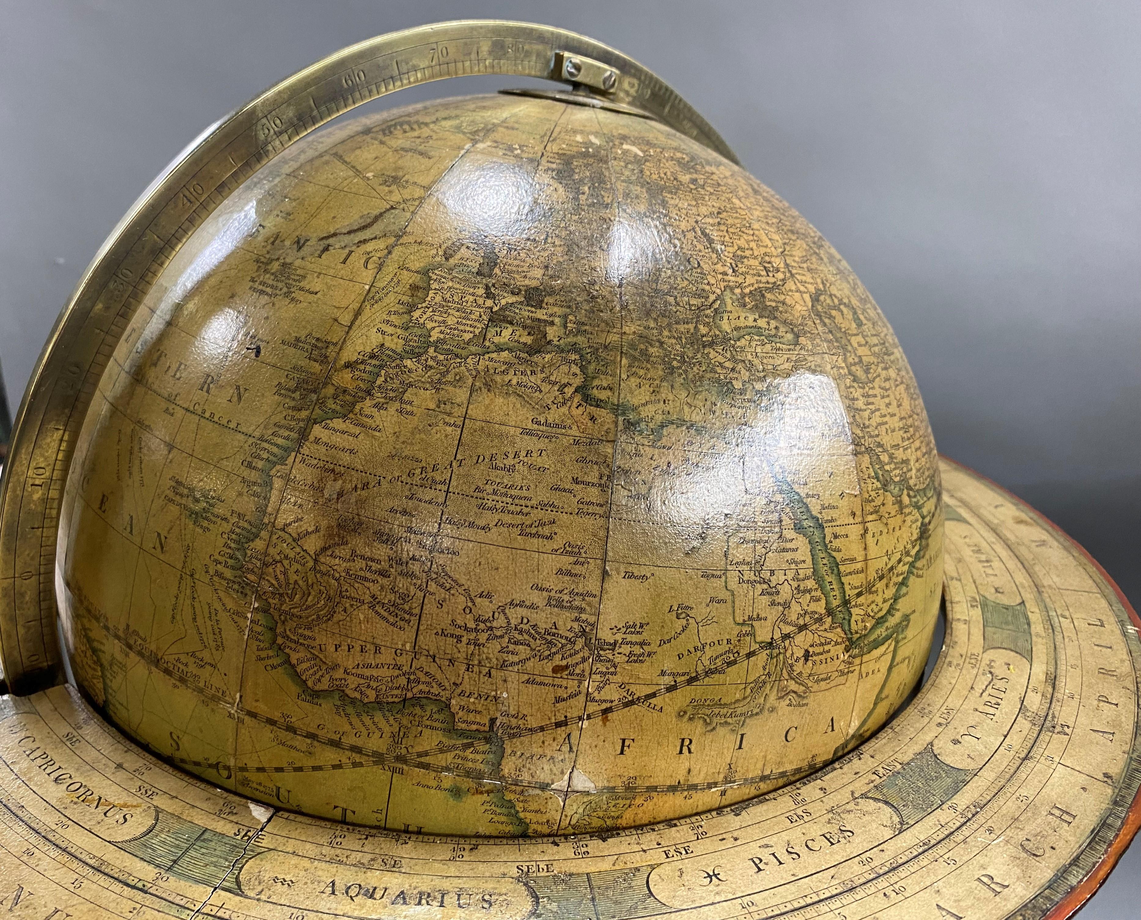 Brass Pair of Early 19th Century English Cary Terrestrial/Celestial Table Model Globes For Sale