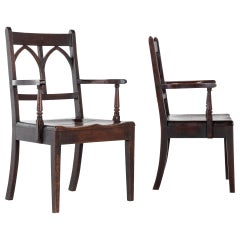 Pair of Early 19th Century English Oak Chairs Pair of Early 19th Century English Oak Chairs