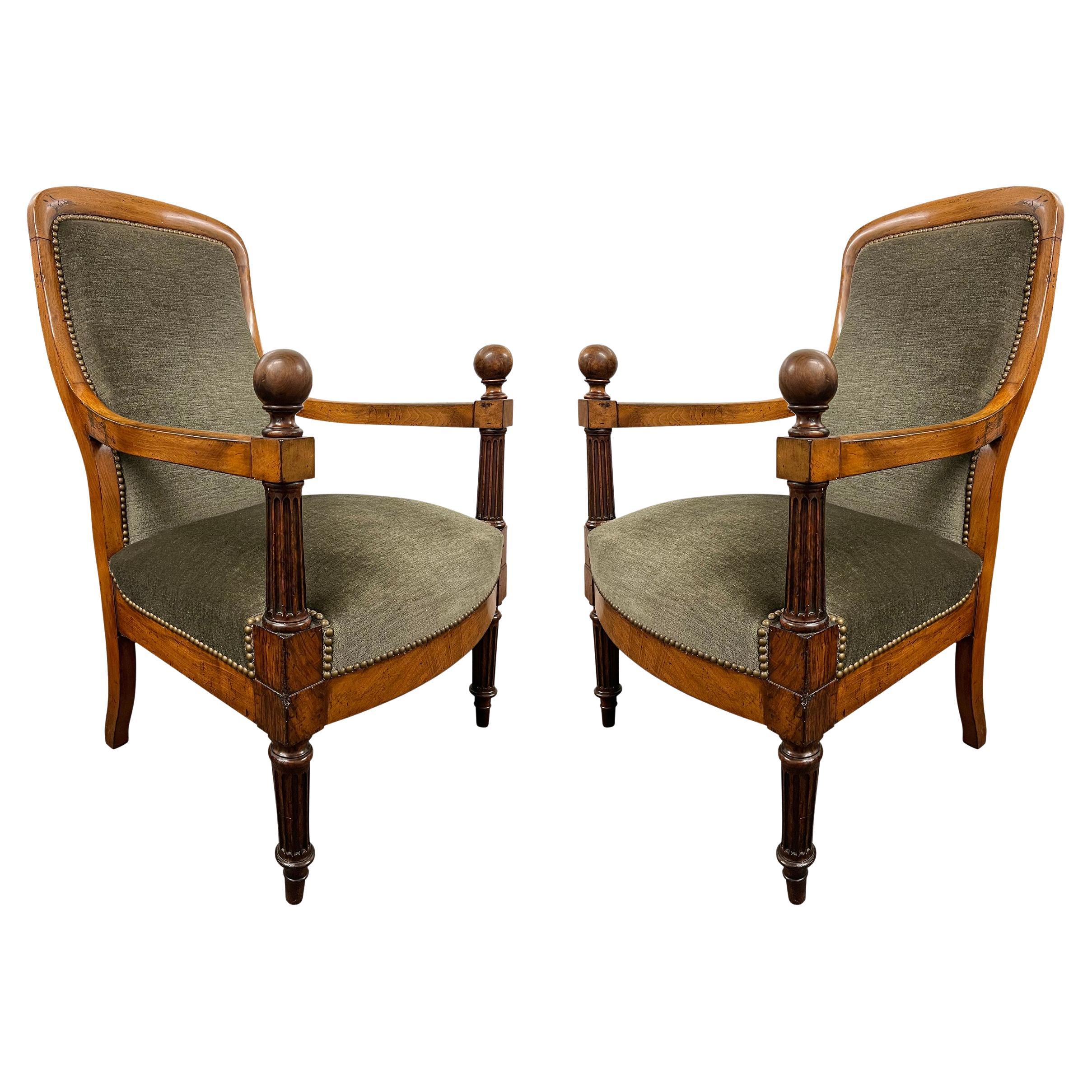 Paire de fauteuils Regency anglais du début du 19e siècle