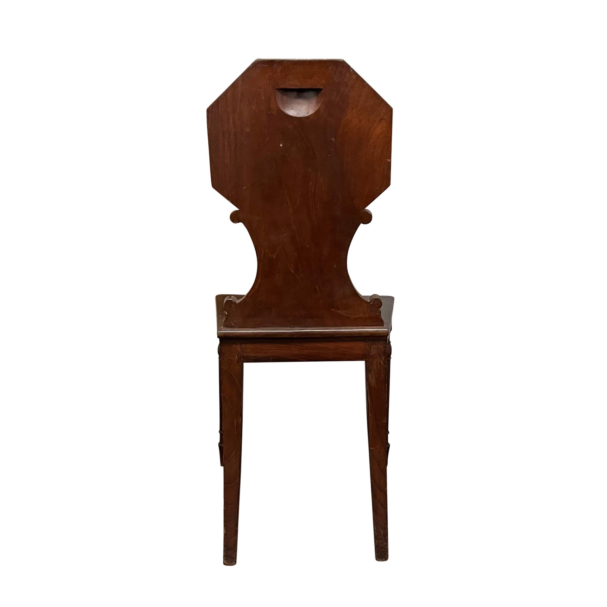 20th Century Pair of Early 19th Century English Regency Hall Chairs