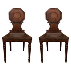 Pair of Early 19th Century English Regency Hall Chairs
