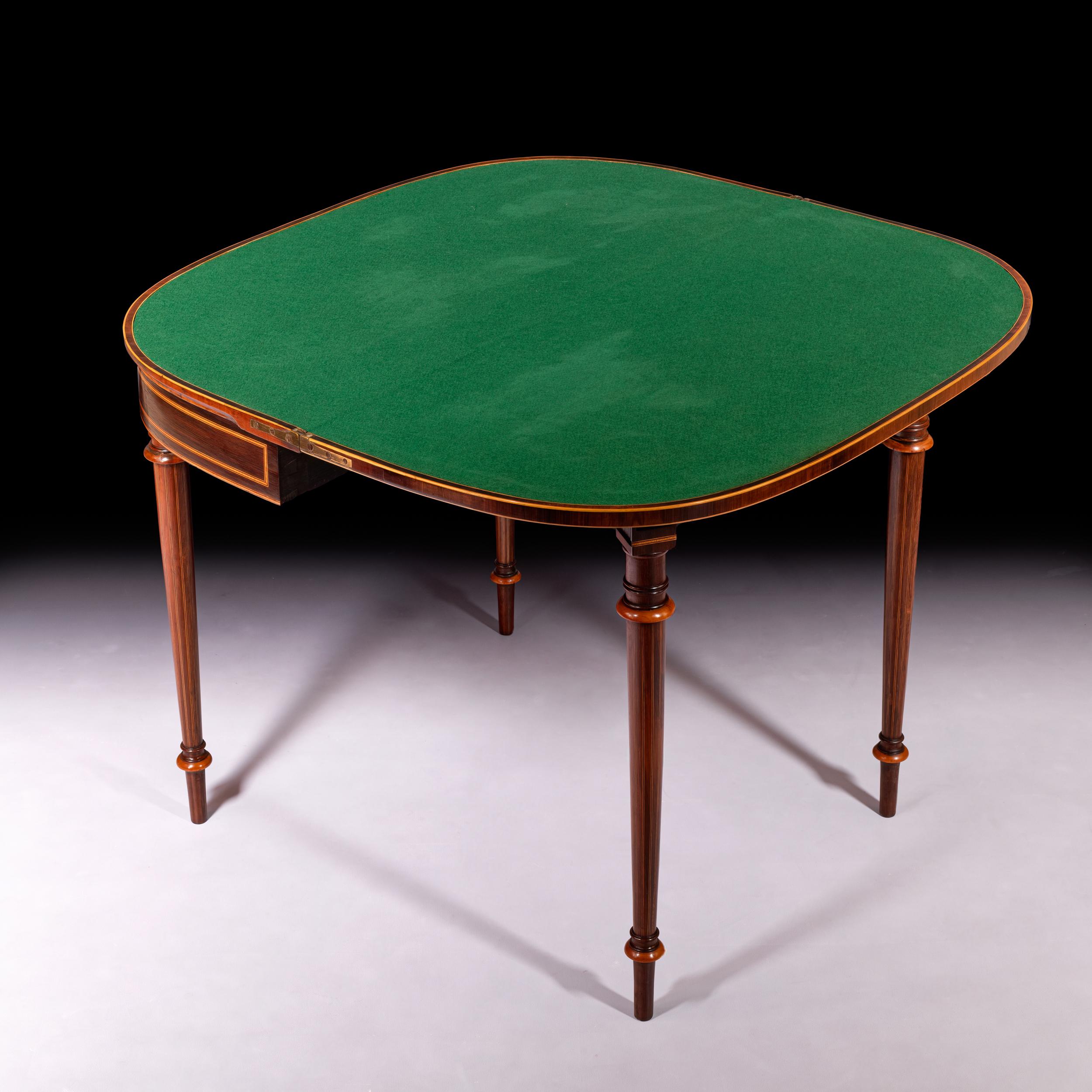 Pair Of Early 19th Century English Regency Period  Games/Card Tables For Sale 4