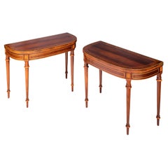 Pair Of Early 19th Century English Regency Period Games/Card Tables