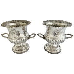 Pareja de relojes de principios del s. XIX Enfriadores de vino ingleses Sheffield by Boulton