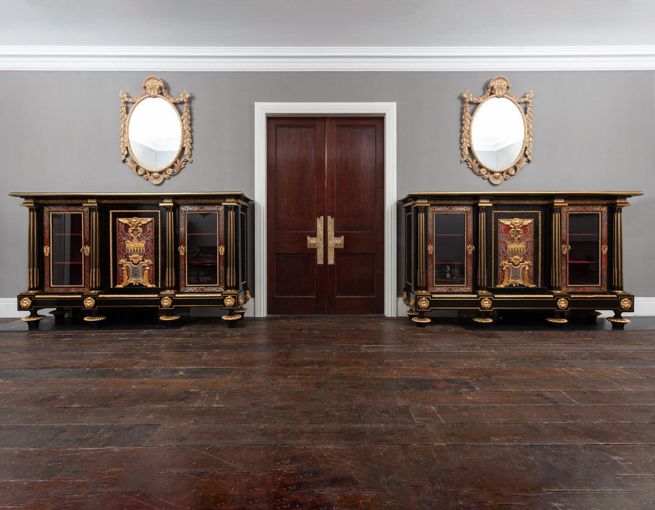 Pair of Early 19th Century French Boulle Cabinets For Sale 2