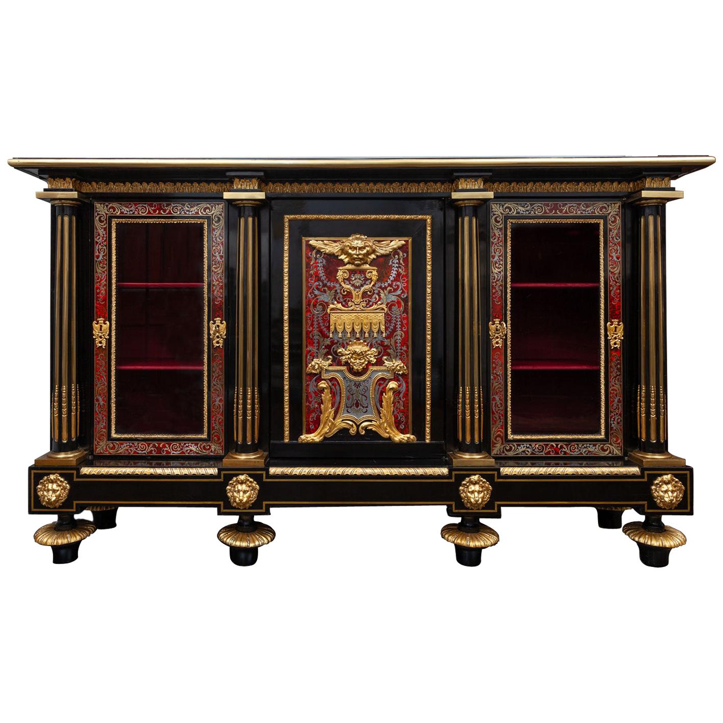 An important pair of early 19th century French cabinets, almost certainly made by Pierre-Étienne Levasseur.

gilt bronze mounted ebony and ebonised, cut-brass, pewter and faux tortoiseshell marquetry cabinets in the Boulle style. The rectangular top