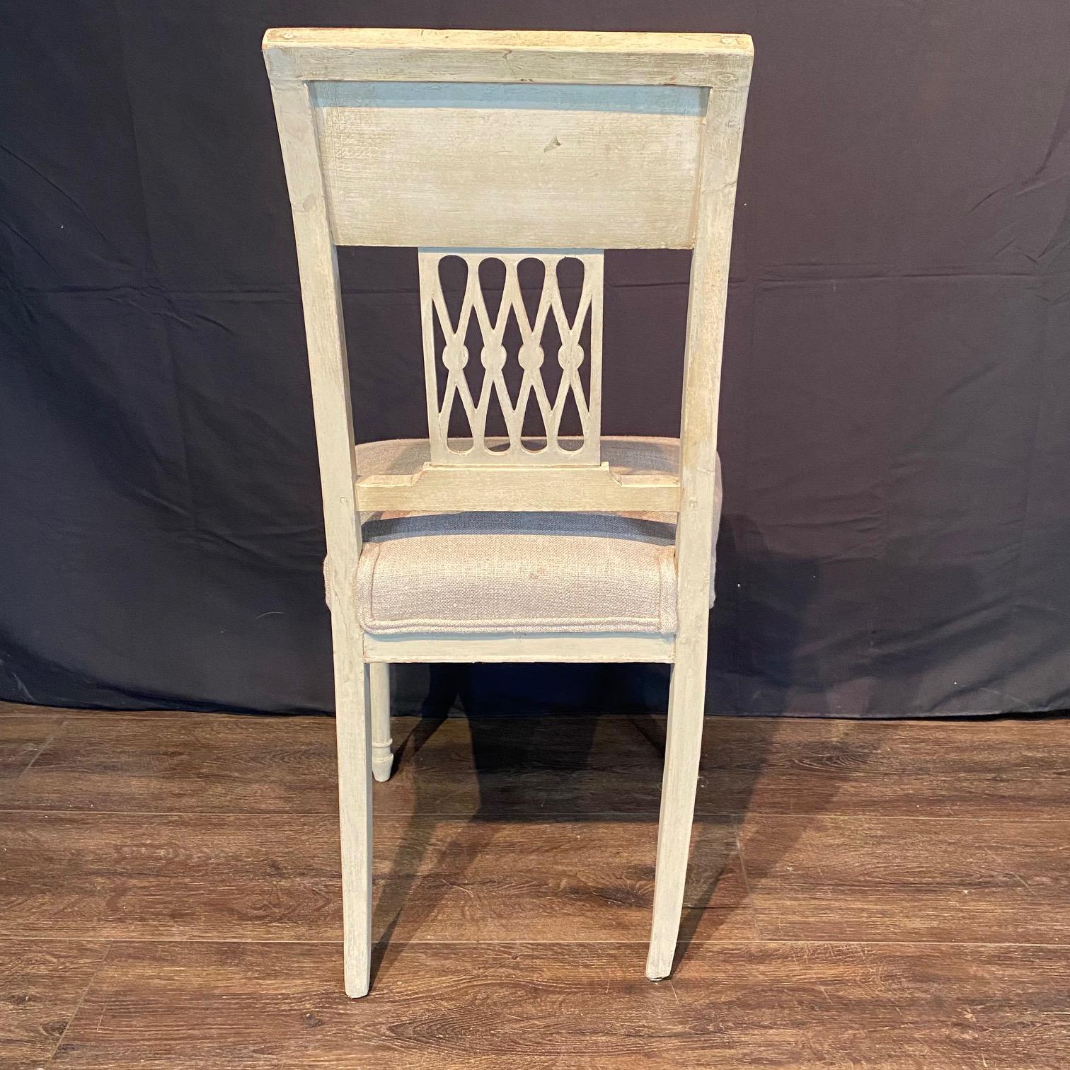 Pair of Early 19th Century French Directoire Period Painted Side Chairs For Sale 2