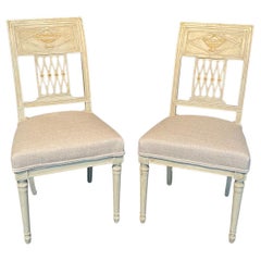 Pair of Early 19th Century French Directoire Period Painted Side Chairs