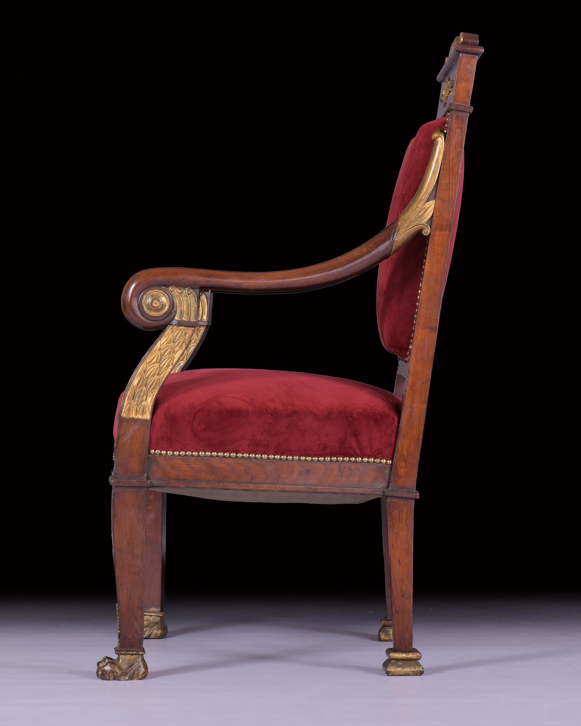 Paar französische Empire-Sessel des frühen 19. Jahrhunderts in der Art von Jacob-Desmalter im Zustand „Gut“ im Angebot in Dublin, IE
