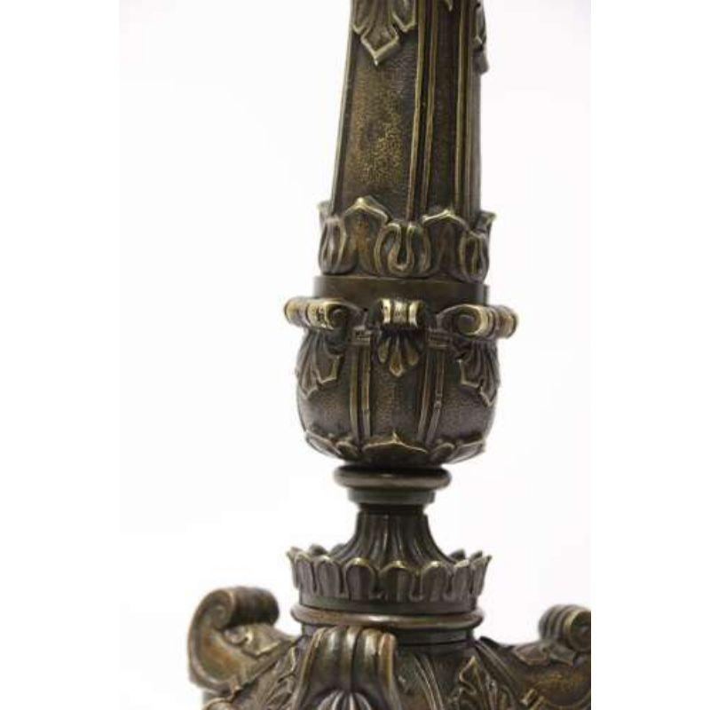 Pair of Early 19th Century French Empire Bronze Candlesticks, circa 1830 For Sale 3