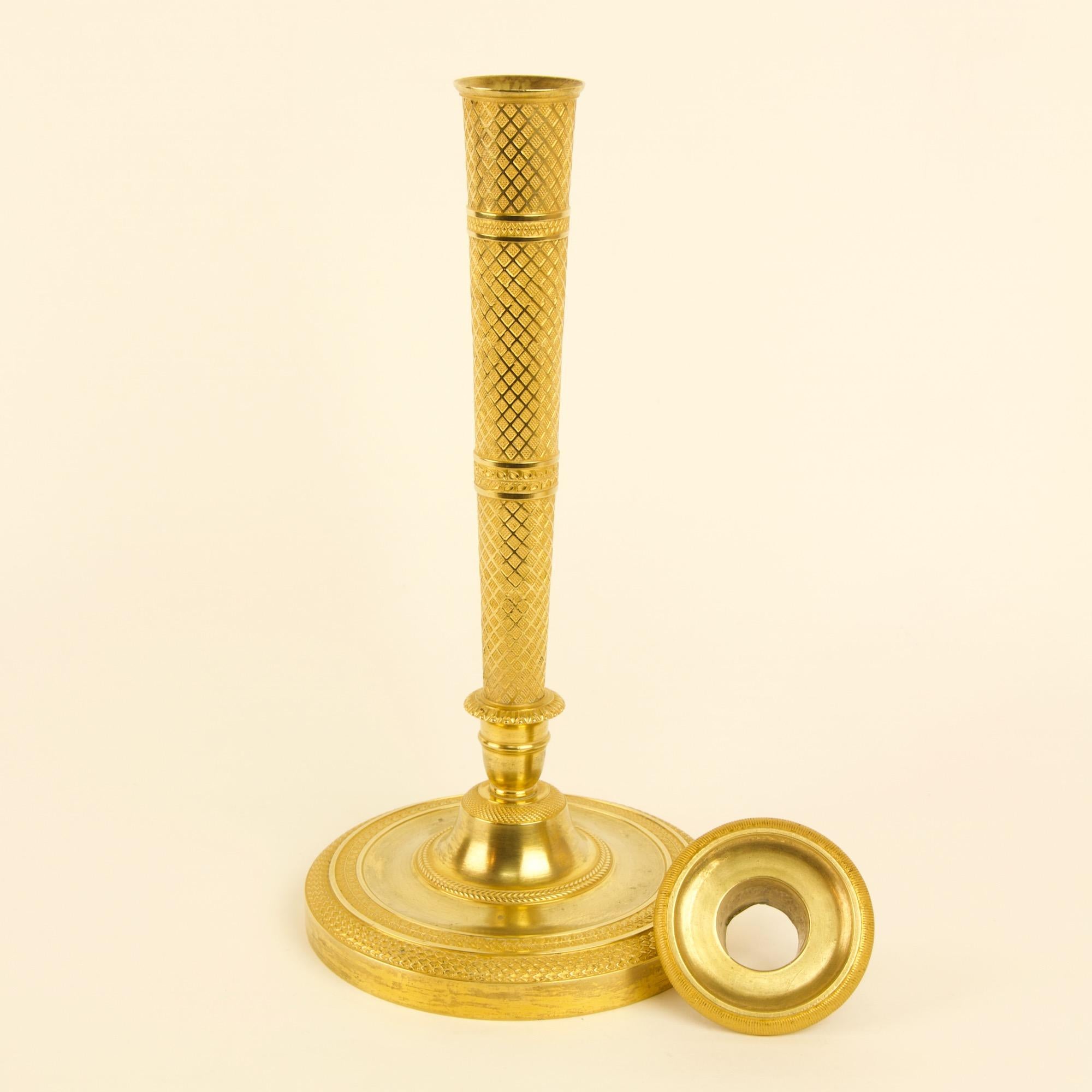 Paire de chandeliers Empire en bronze doré du début du 19e siècle d'après C. Galle en vente 2