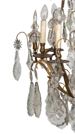 A Pair of Early 19th Century French Louis XV Style Crystal & Ormolu Chandeliers