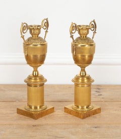 Pair of Early 19th Century French Ormolu Urns