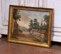 Pair of Early 19th Century French Pendant Landscape Oil on Canvas Paintings