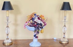 Pair of Early 19th Century French Rock Crystal Candle Stick Boudoir Lamps