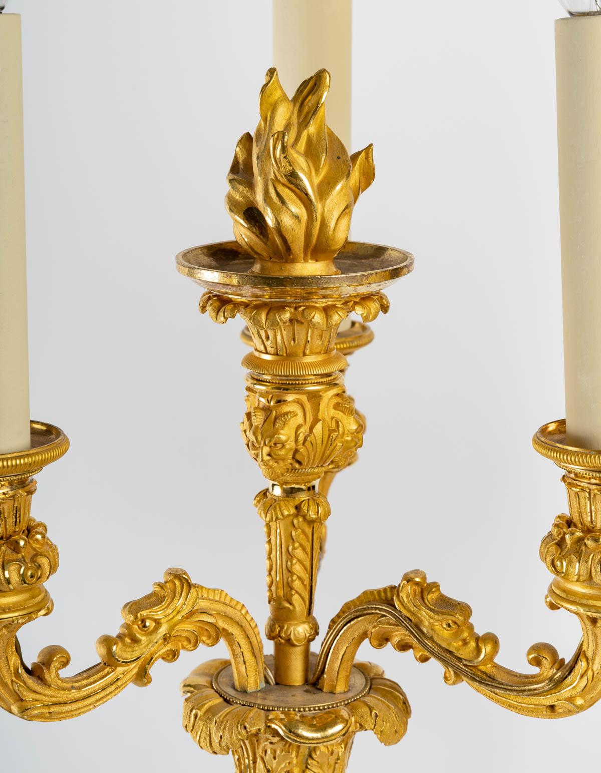 Pair of Early 19th Century Gilt Bronze Candlesticks 1