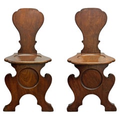 Pair of Early 19th Century Irish Georgian Hall Chairs