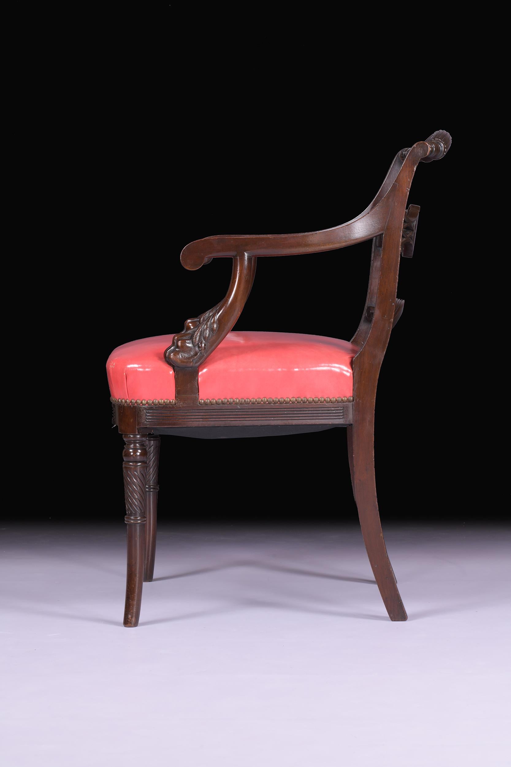 Pair of Early 19th Century Irish Regency Armchairs by Mack Williams & Gibton For Sale 2
