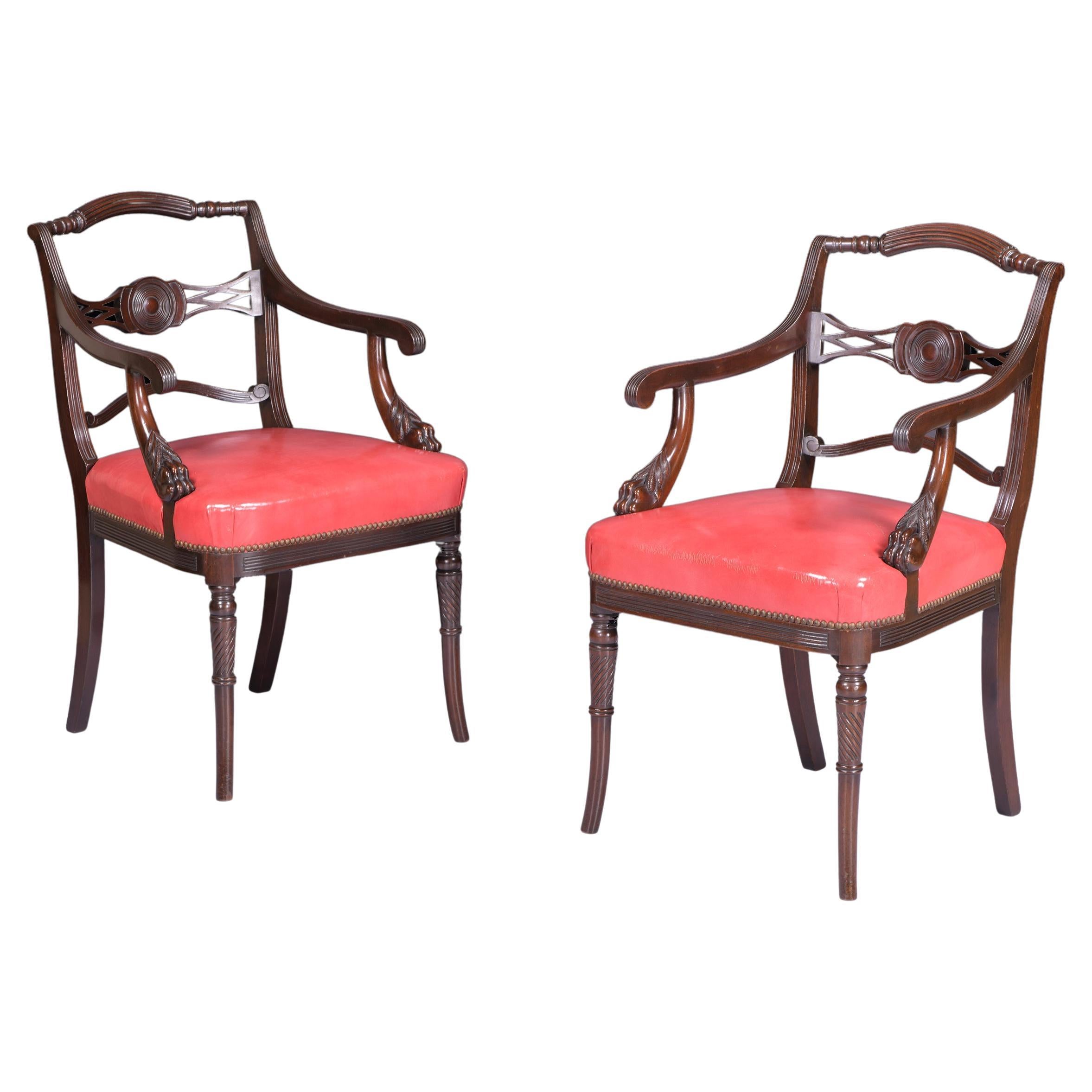 Pair of Early 19th Century Irish Regency Armchairs by Mack Williams & Gibton For Sale