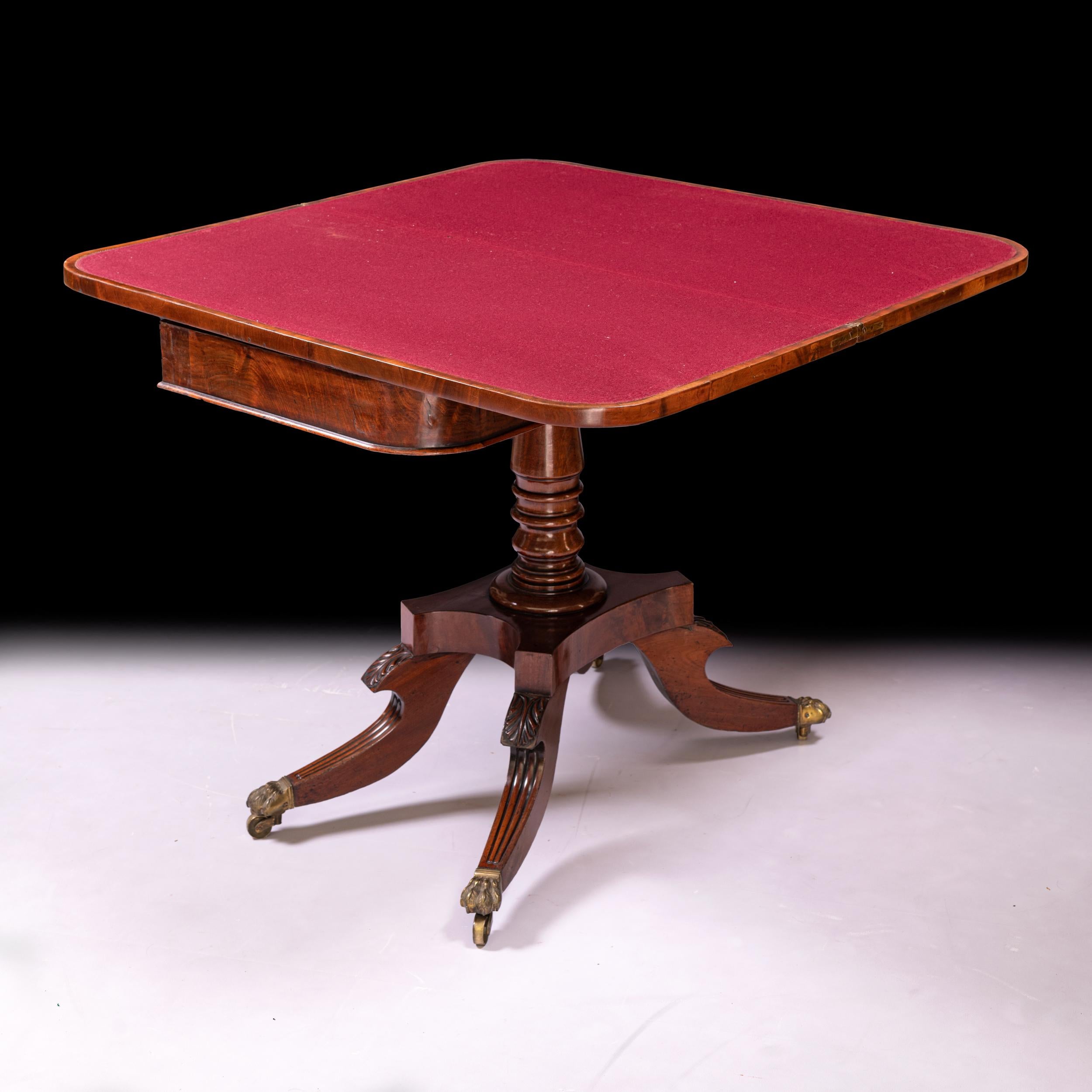 Pair Of Early 19th Century Irish Regency Turnover Card/Games Tables For Sale 6