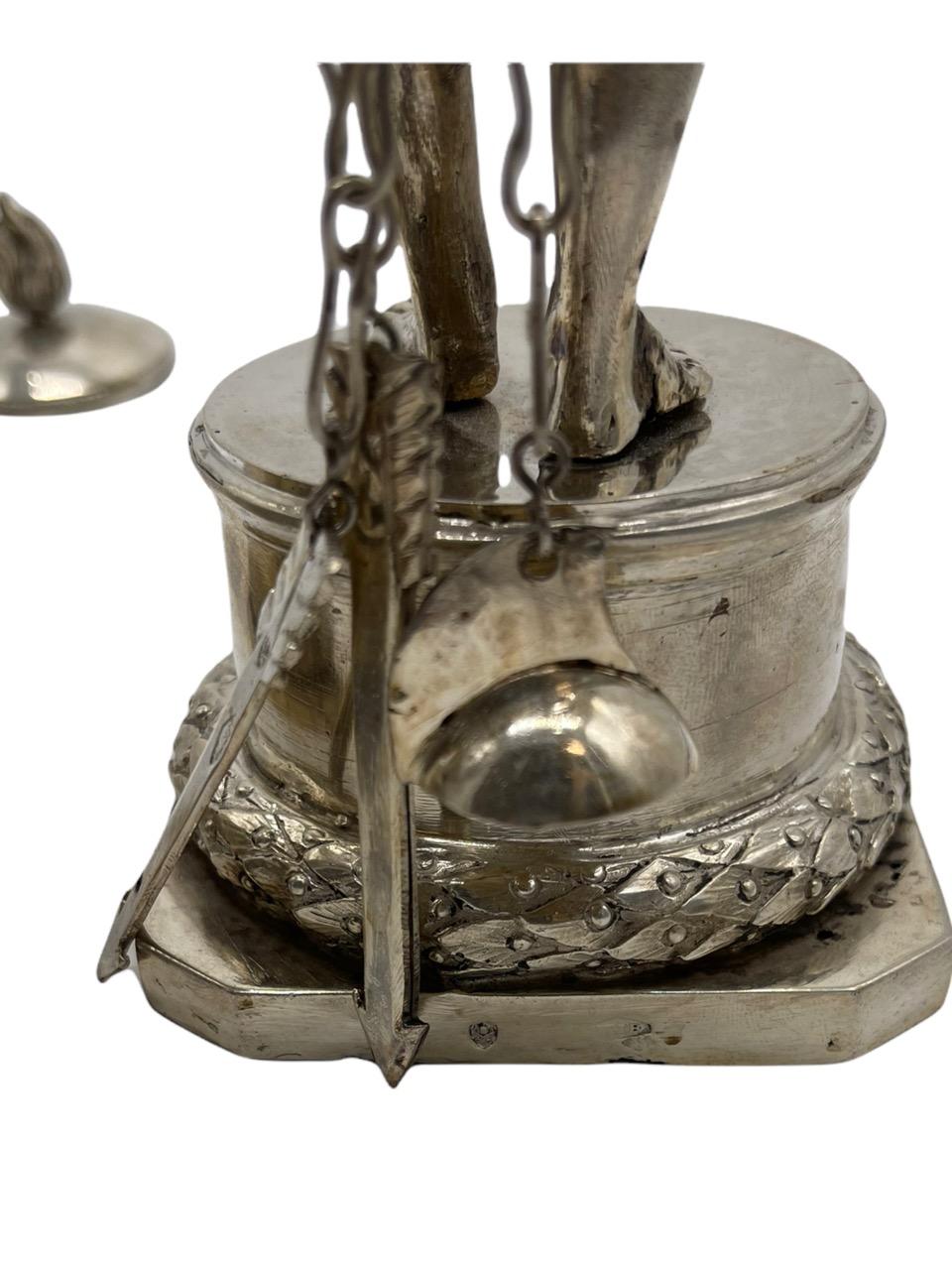 Pair of Early 19th Century Italian Antique Silver Oil Lamps by Vincenzo Belli II 13