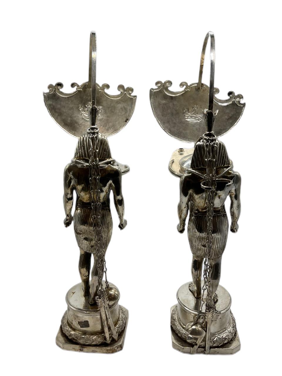 Pair of Early 19th Century Italian Antique Silver Oil Lamps by Vincenzo Belli II 3