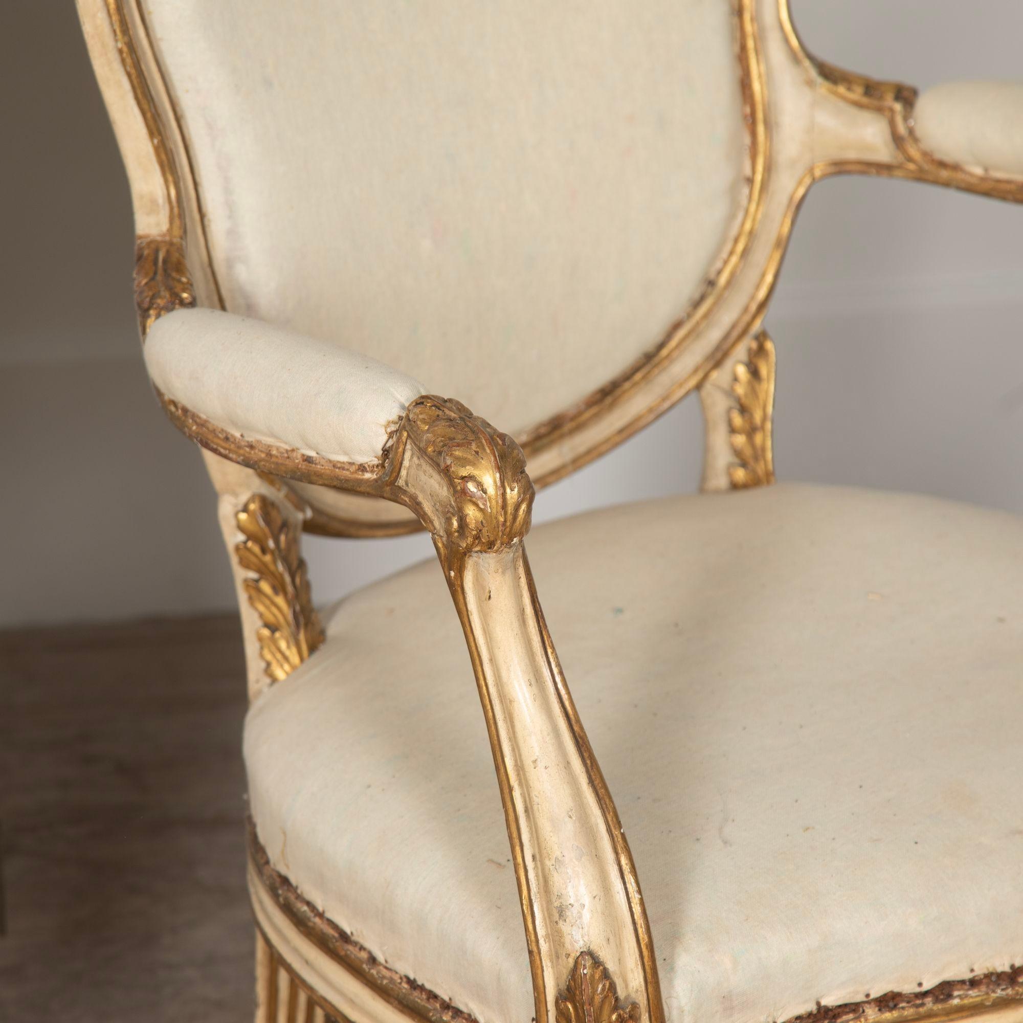 Pair of Early 19th Century Italian Armchairs For Sale 1