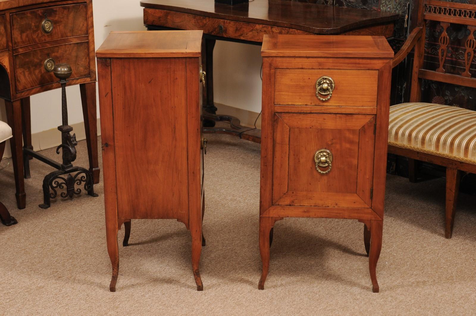 Pair of Early 19th Century Italian Fruitwood Commodini 4