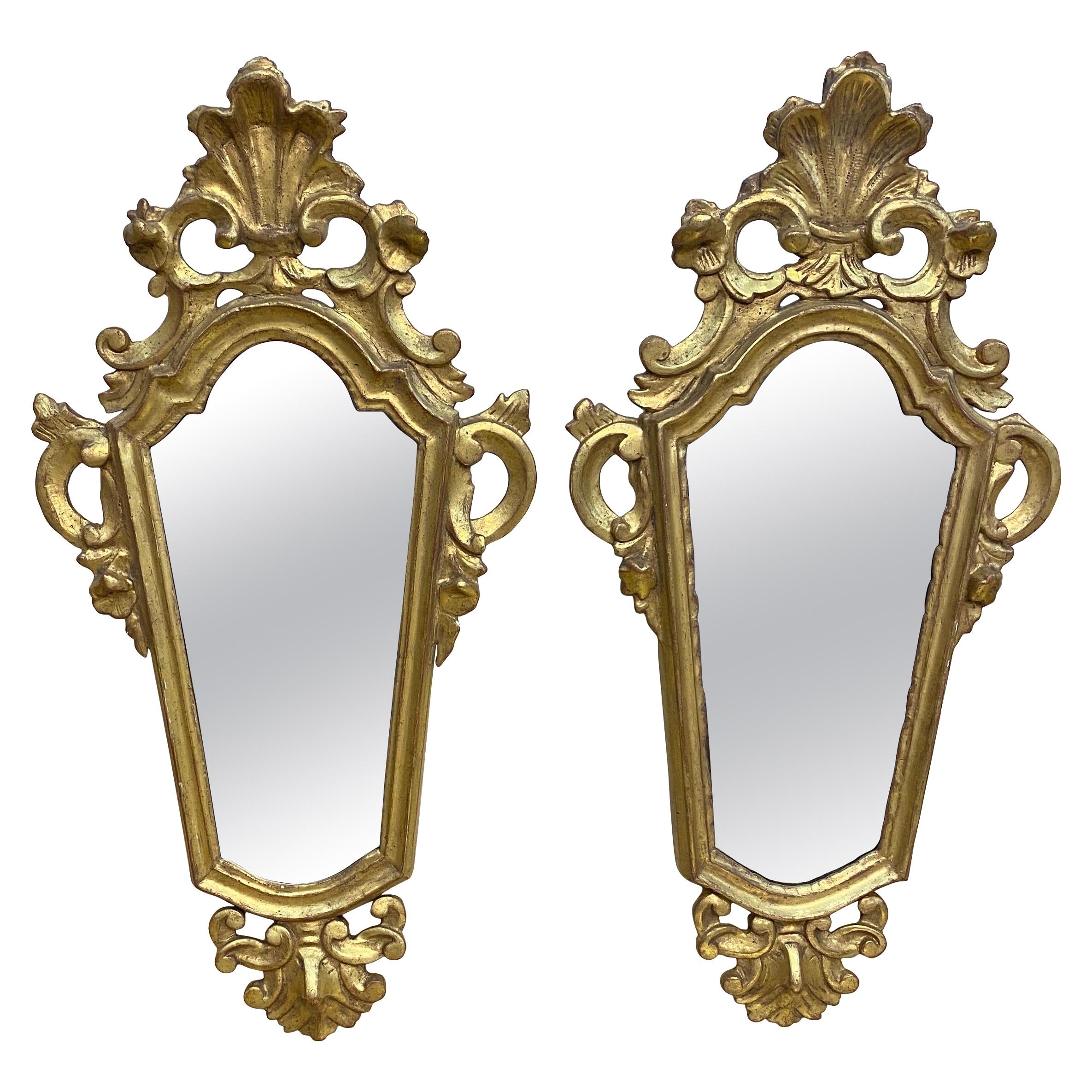 Pair of Early 19th Century Italian Giltwood Mirrors