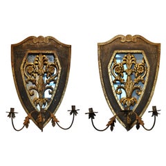 Pair of Early 19th Century Italian Neoclassical Mirrored Sconces