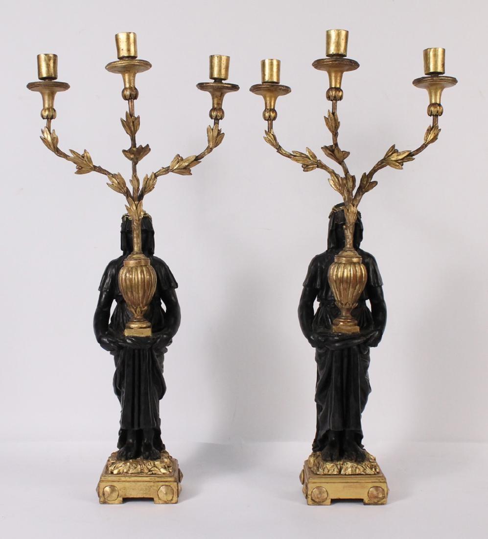 Pair of Early 19th Century English Regency Neoclassical Candelabra In Good Condition In Essex, MA