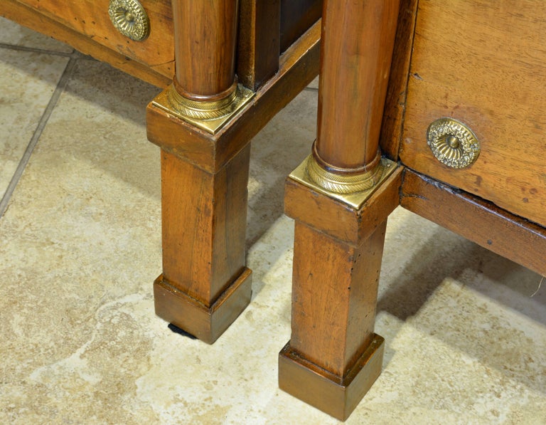 Pair of Early 19th Century Italian Neoclassical Parquetry Fruitwood Commodes 3