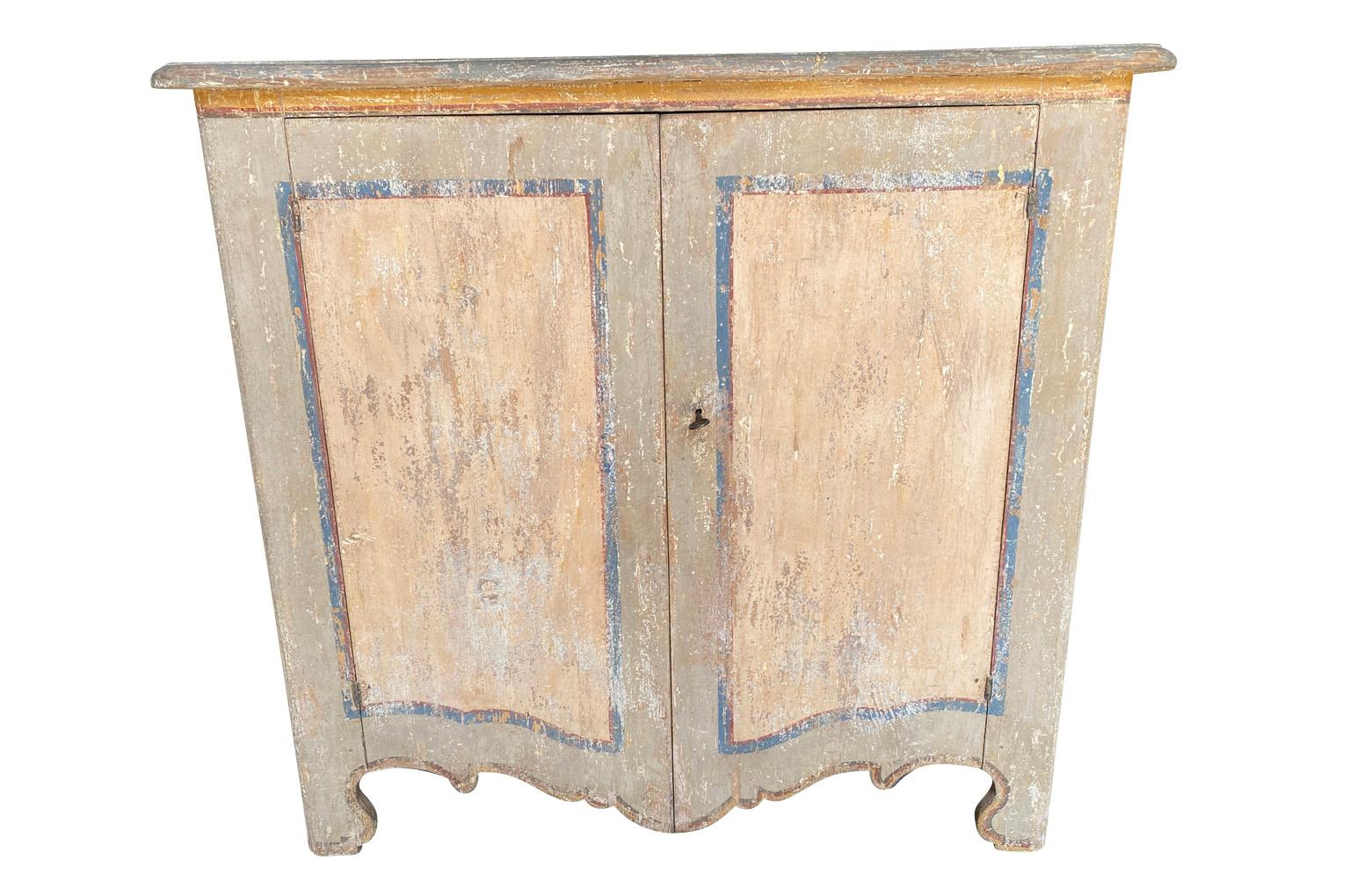 Pair of Late 19th Century Italian Painted 2 Door Buffet For Sale 8