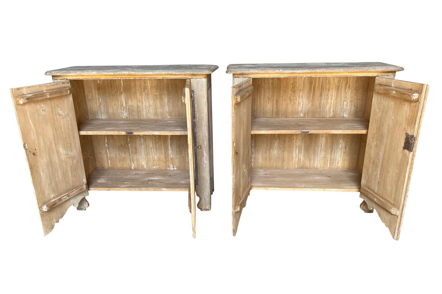 Pair of Late 19th Century Italian Painted 2 Door Buffet For Sale 2