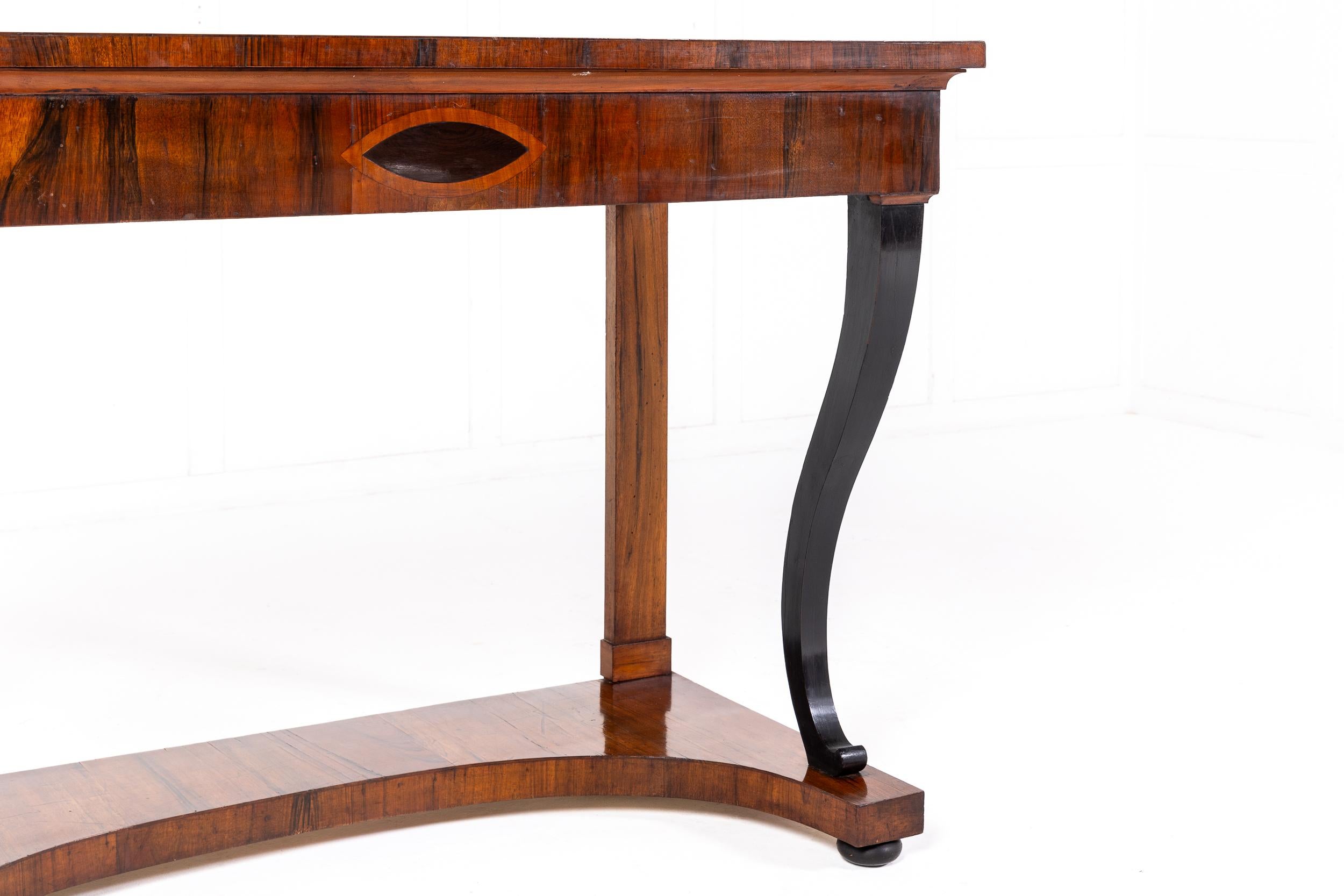 Pair of Early 19th Century Italian Rosewood Console Tables For Sale 1