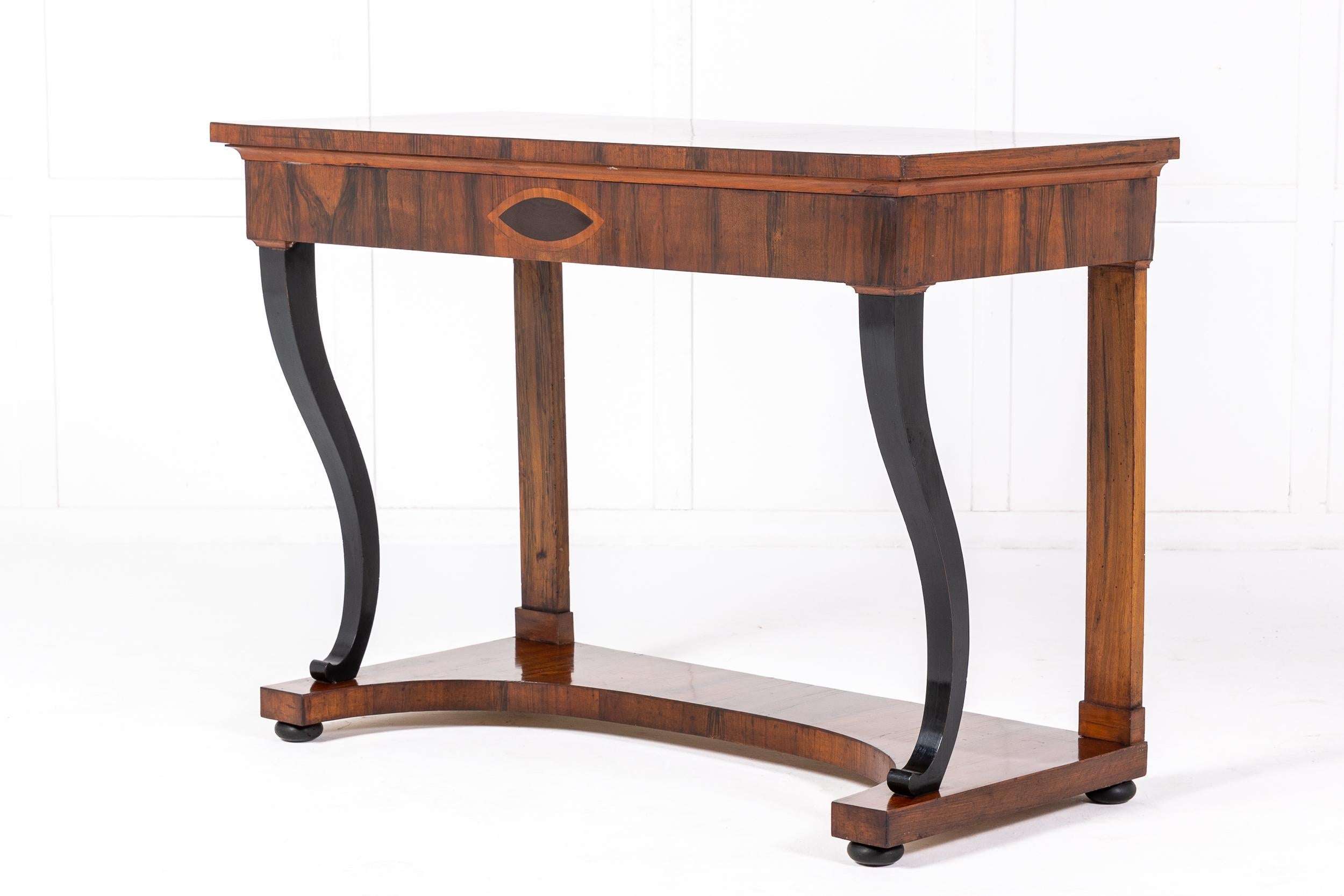 Pair of Early 19th Century Italian Rosewood Console Tables For Sale 4